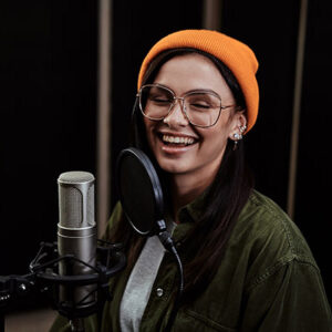 Voice over artist recording foreign accent