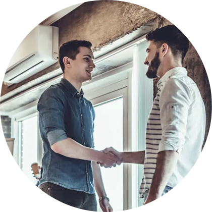 Translation partners shaking hands