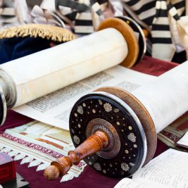 Historic scroll written in Hebrew