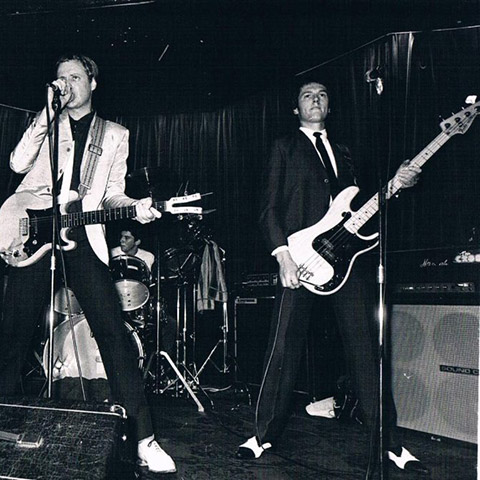 Matinee MD playing bass guitar for The Crooks